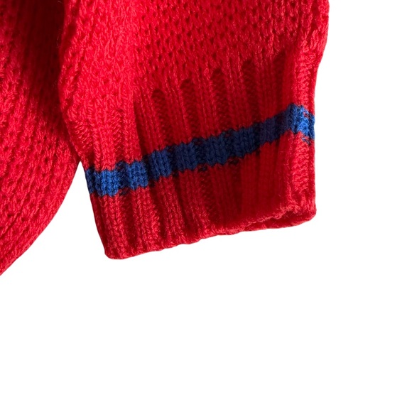 UNISEX Sweater and Pants Set Red White Blue Knit Top Quilted Plaid Bottoms NEW - Picture 6 of 15